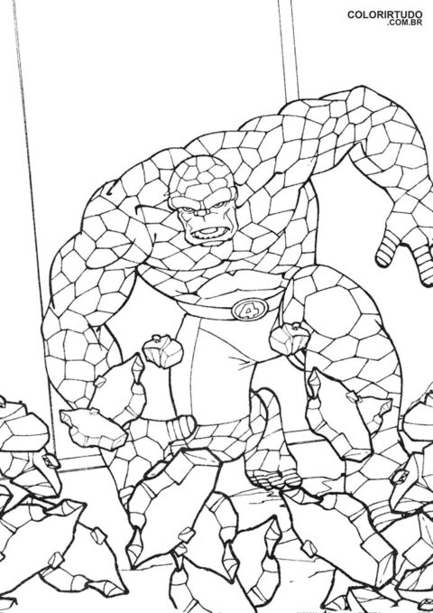 Desenho Do Quarteto Fantastico De Colorir E Imprimir