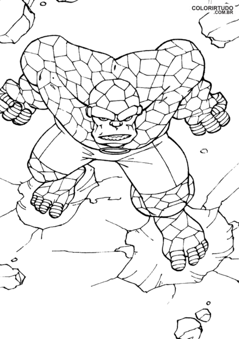 Fantastyczna czwórka rysunek do malowania i drukowania