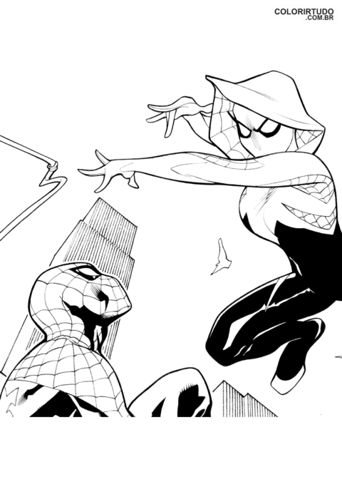 Spider-Man Into the Spider-Verse Coloring Pages Printable