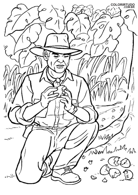 Jurassic Park rysunek do kolorowania i drukowania