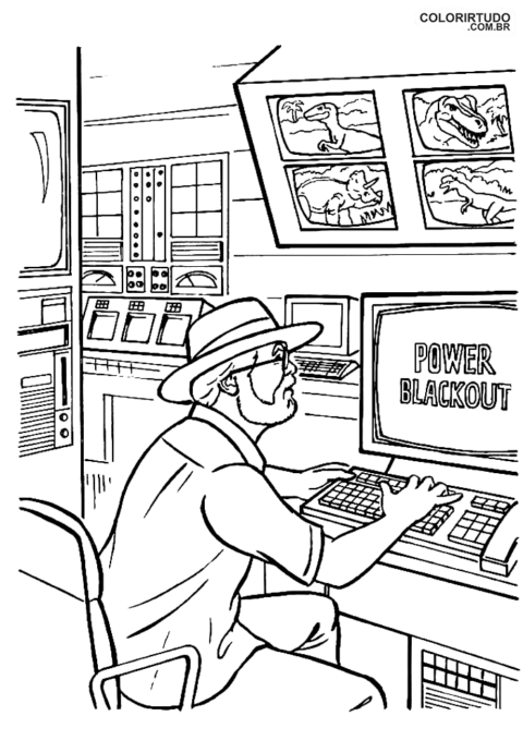 Jurassic Park rysunek do malowania i drukowania