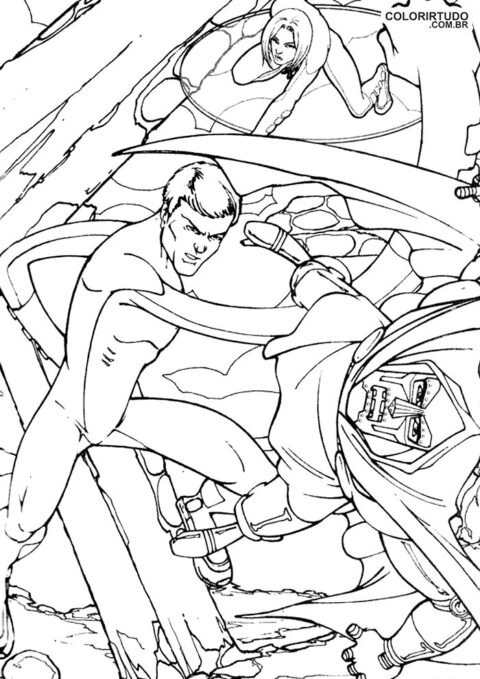 Fantastyczny kwartet rysunek do koloru i wydruku