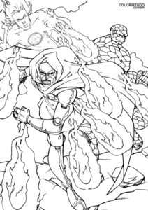 Fantastico disegno a quartetto da dipingere e stampare