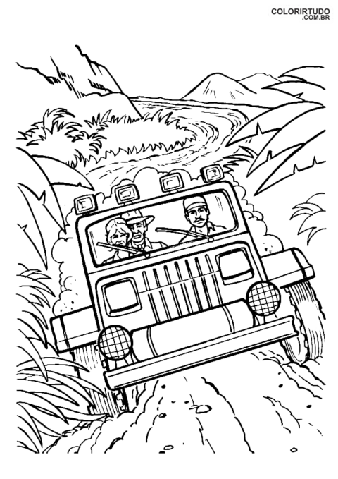 Kolorowanka i drukowanie figurek w parku jurajskim