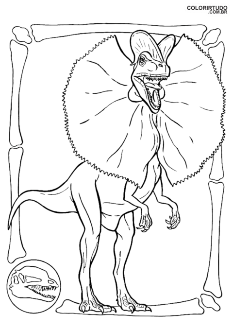 Figura de Parque Jurásico para pintar e imprimir