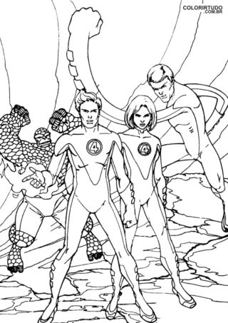 Fantastique quatuor à colorier et à imprimer