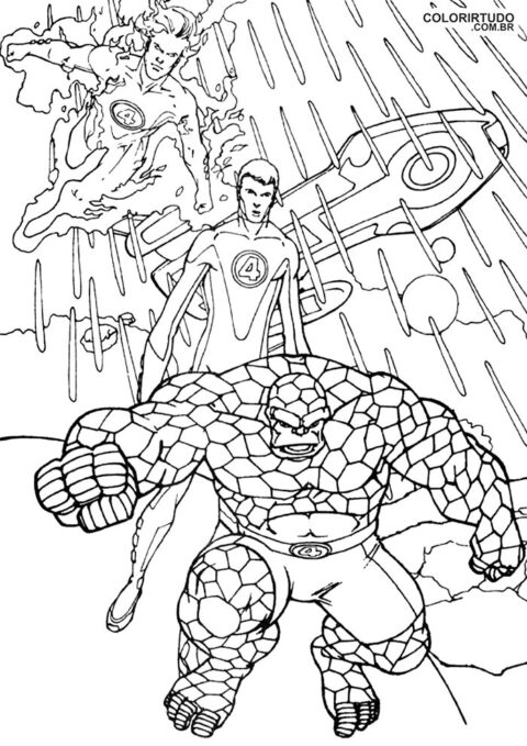 Coloriage de quatre fantastiques