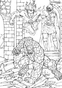 Fantastico quattro figure per dipingere e stampare la cosa