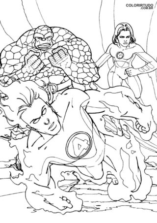 Fantastic Four Figure à peindre et à imprimer en action
