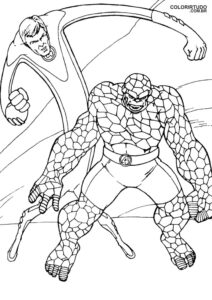 Fantastico quattro figure per dipingere e stampare uomo elastico