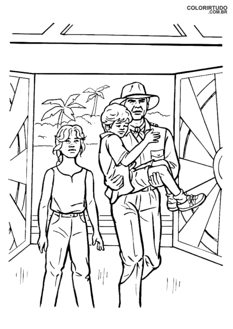 Figura de Parque Jurásico para pintar e imprimir