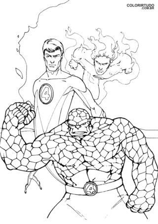 Fantastique quatuor à colorier et à imprimer