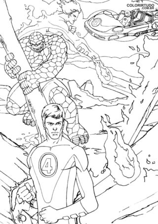 Dibujo de Figura de Cuarteto Fantástica