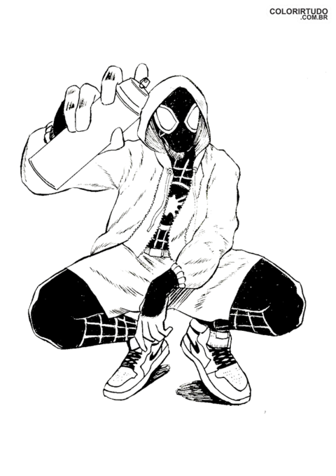 Dibujo de Spider-Man Imagen más allá de la versión de Spider-Versión para colorear