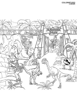 Obraz parku jurajskiego druku