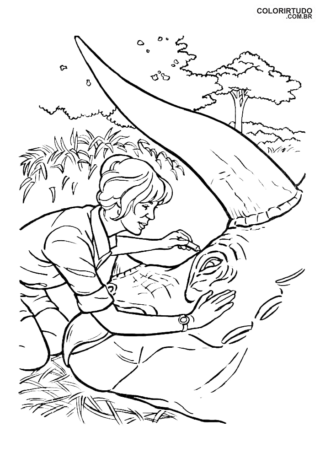 Imagem Jurassic Park Para Colorir