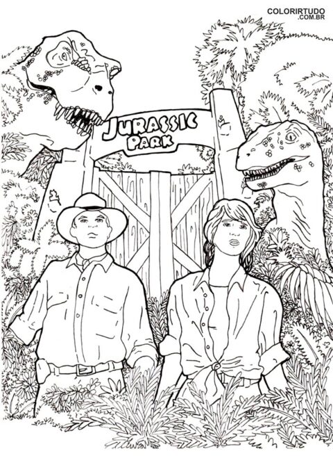 Jurassic Park-Bild zum Malen und Drucken