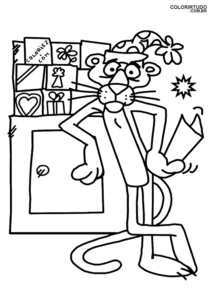 Coloriage de l'image de la panthère rose