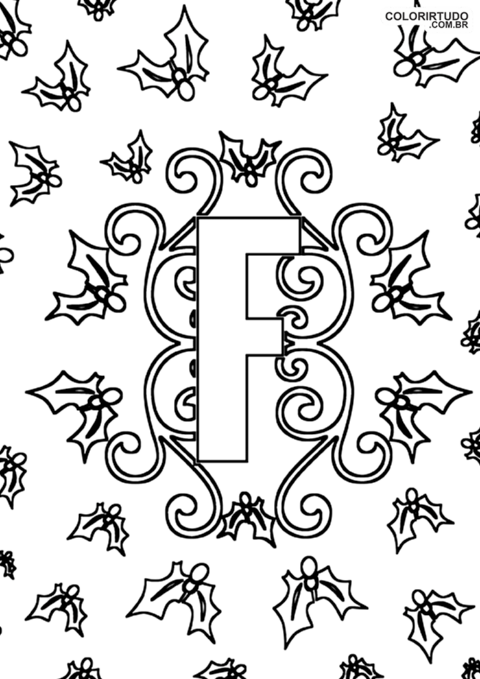 Letter F to paint and print Letter F to paint and print