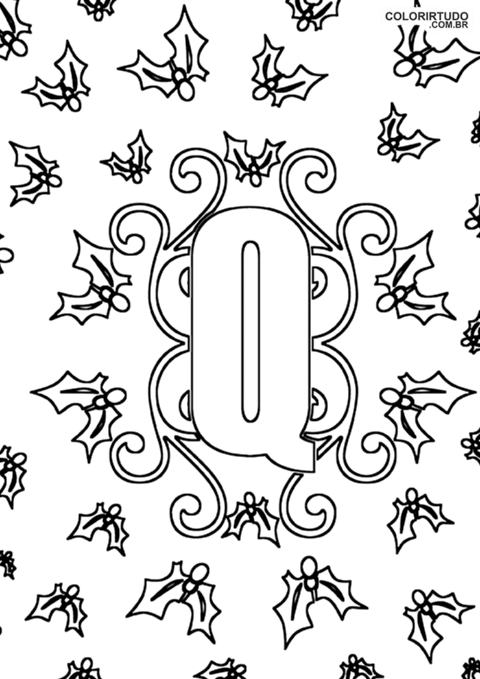 Letra Q para pintar e imprimir