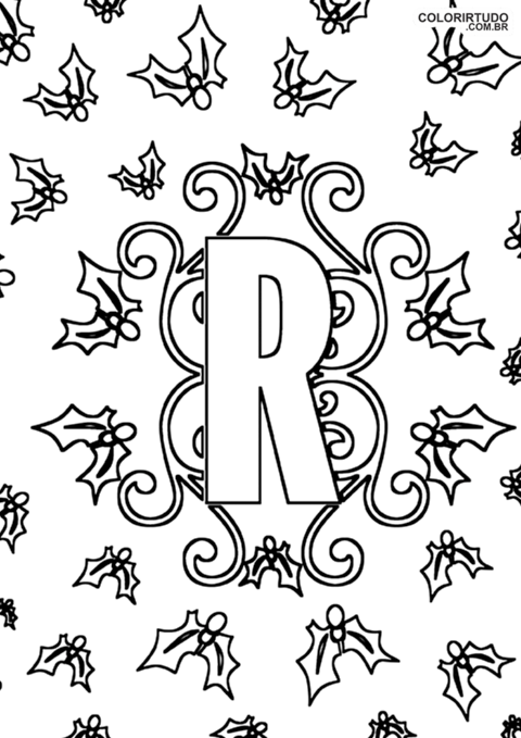 Letra R de pintura e impresión