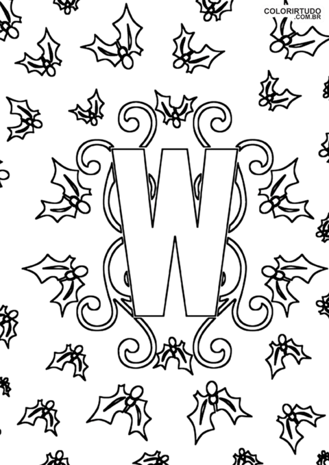 Letra W de pintura e impresión