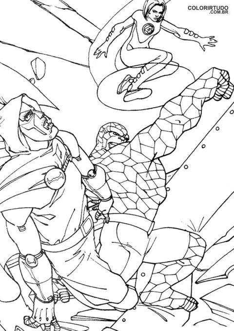 Quatre fantastiques à peindre et à imprimer